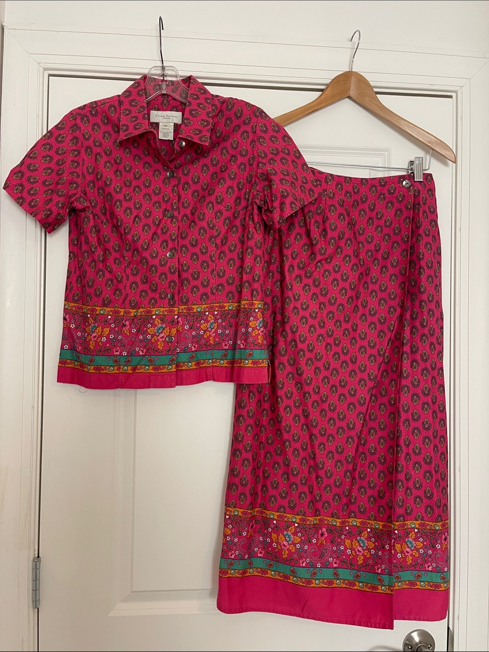 Susan Bristol Vintage Skirt Set Paisley Boho Western PP PS